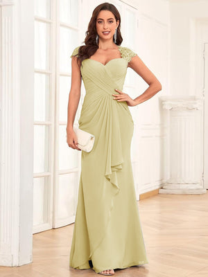 Sheath/Column Sweetheart Floor-Length Mother of the Bride Dresses With Ruffles