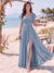 A-Line/Princess V-Neck Sleeveless Floor-Length Bridesmaid Dresses With Split Side & Ruffles