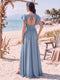 A-Line/Princess V-Neck Sleeveless Floor-Length Bridesmaid Dresses With Split Side & Ruffles