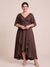A-Line/Princess V-Neck Asymmetrical Plus Size Mother of the Bride Dresses With Ruffles