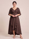 A-Line/Princess V-Neck Asymmetrical Plus Size Mother of the Bride Dresses With Ruffles