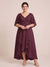 A-Line/Princess V-Neck Asymmetrical Plus Size Mother of the Bride Dresses With Ruffles