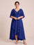 A-Line/Princess V-Neck Asymmetrical Plus Size Mother of the Bride Dresses With Ruffles