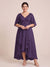 A-Line/Princess V-Neck Asymmetrical Plus Size Mother of the Bride Dresses With Ruffles