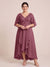 A-Line/Princess V-Neck Asymmetrical Plus Size Mother of the Bride Dresses With Ruffles