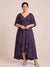 A-Line/Princess V-Neck Asymmetrical Plus Size Mother of the Bride Dresses With Ruffles