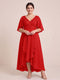 A-Line/Princess V-Neck Asymmetrical Plus Size Mother of the Bride Dresses With Ruffles