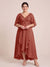 A-Line/Princess V-Neck Asymmetrical Plus Size Mother of the Bride Dresses With Ruffles