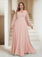 A-Line/Princess V-Neck Floor-Length Plus Size Mother of the Bride Dresses