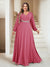 A-Line/Princess V-Neck Floor-Length Plus Size Mother of the Bride Dresses