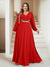 A-Line/Princess V-Neck Floor-Length Plus Size Mother of the Bride Dresses