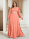 A-Line/Princess V-Neck Floor-Length Plus Size Mother of the Bride Dresses