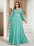 A-Line/Princess V-Neck Floor-Length Plus Size Mother of the Bride Dresses