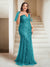 Sheath/Column V-Neck Floor-Length Appliques Long Evening Dress
