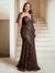 Sheath/Column V-Neck Floor-Length Appliques Long Evening Dress