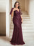 Sheath/Column V-Neck Floor-Length Appliques Long Evening Dress