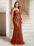 Sheath/Column V-Neck Floor-Length Appliques Long Evening Dress