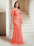 Sheath/Column V-Neck Floor-Length Appliques Long Evening Dress
