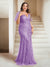 Sheath/Column V-Neck Floor-Length Appliques Long Evening Dress