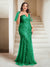 Sheath/Column V-Neck Floor-Length Appliques Long Evening Dress