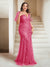 Sheath/Column V-Neck Floor-Length Appliques Long Evening Dress