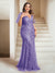 Sheath/Column V-Neck Floor-Length Appliques Long Evening Dress