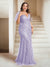 Sheath/Column V-Neck Floor-Length Appliques Long Evening Dress