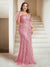 Sheath/Column V-Neck Floor-Length Appliques Long Evening Dress