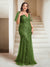 Sheath/Column V-Neck Floor-Length Appliques Long Evening Dress