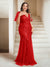 Sheath/Column V-Neck Floor-Length Appliques Long Evening Dress