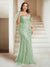 Sheath/Column V-Neck Floor-Length Appliques Long Evening Dress