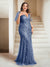 Sheath/Column V-Neck Floor-Length Appliques Long Evening Dress