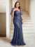 Sheath/Column V-Neck Floor-Length Appliques Long Evening Dress