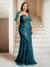 Sheath/Column V-Neck Floor-Length Appliques Long Evening Dress
