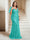 Sheath/Column V-Neck Floor-Length Appliques Long Evening Dress