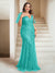 Sheath/Column V-Neck Floor-Length Appliques Long Evening Dress