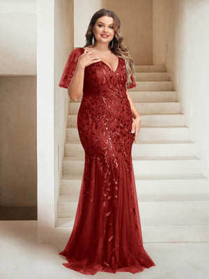 Sheath/Column V-Neck Floor-Length Appliques Long Evening Dress