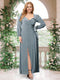 A-Line/Princess Sweetheart Long Sleeves Chiffon Plus Size Bridesmaid Dresses with Sash