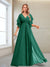 A-Line/Princess V-Neck Floor-Length Half Sleeves Mother of the Bride Dresses