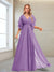 A-Line/Princess V-Neck Floor-Length Half Sleeves Mother of the Bride Dresses