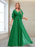 A-Line/Princess V-Neck Floor-Length Half Sleeves Mother of the Bride Dresses