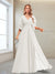 A-Line/Princess V-Neck Floor-Length Half Sleeves Mother of the Bride Dresses