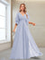 A-Line/Princess V-Neck Floor-Length Half Sleeves Mother of the Bride Dresses