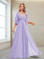 A-Line/Princess V-Neck Floor-Length Half Sleeves Mother of the Bride Dresses