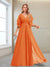 A-Line/Princess V-Neck Floor-Length Half Sleeves Mother of the Bride Dresses
