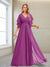 A-Line/Princess V-Neck Floor-Length Half Sleeves Mother of the Bride Dresses