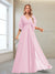 A-Line/Princess V-Neck Floor-Length Half Sleeves Mother of the Bride Dresses