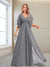 A-Line/Princess V-Neck Floor-Length Half Sleeves Mother of the Bride Dresses