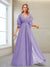 A-Line/Princess V-Neck Floor-Length Half Sleeves Mother of the Bride Dresses
