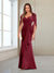 Sheath/Column V-Neck Floor-Length Chiffon Mother of the Bride Dresses with Appliques